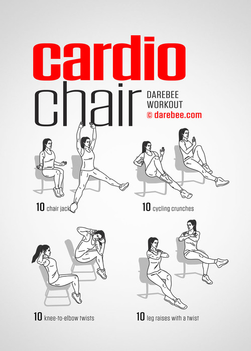 sequência de exercícios físicos-cadeira cardio